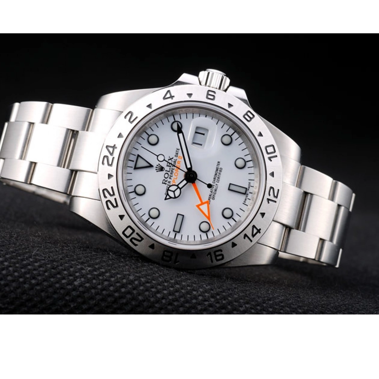 Aaa replica watch Dial Explorer Bezel White Rolex Stainless Watch Steel 0709